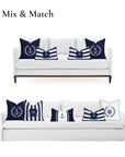 Coastal Outdoor Performance Lumbar Pillow Cover Only, Nautical Yacht Stripe, Navy Blue, 12"x20"