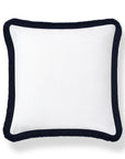 Coastbay, Indoor/Outdoor Navy White Throw Pillow Cover, Solid with Fringe, 22"x22"