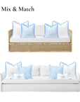 Coastbay, Indoor/Outdoor Blue and White Throw Pillow Cover, Solid with Fringe, 22"x22"