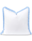 Coastbay, Indoor/Outdoor Blue and White Throw Pillow Cover, Solid with Fringe, 22"x22"