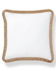 Coastbay, Indoor/Outdoor Tan White Pillow Cover, Solid with Fringe, 22"x22"