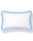 Coastbay, Indoor/Outdoor Blue and White Lumbar Pillow Cover, Solid with Fringe, 12"x20"