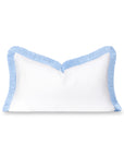 Coastbay, Indoor/Outdoor Blue and White Lumbar Pillow Cover, Solid with Fringe, 12"x20"