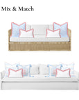 Coastbay, Indoor/Outdoor Pink White Lumbar Pillow Cover, Solid with Fringe, 12"x20"