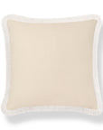 Baylin, Indoor/Outdoor Tan Throw Pillow Cover, Solid with Fringe, 22"x22"