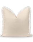 Baylin, Indoor/Outdoor Tan Throw Pillow Cover, Solid with Fringe, 22"x22"