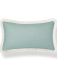 Baylin, Indoor/Outdoor Green Lumbar Pillow Cover, Solid with Fringe, 12"x20"