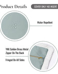 Baylin, Indoor/Outdoor Green Lumbar Pillow Cover, Solid with Fringe, 12"x20"
