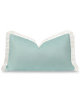 Baylin, Indoor/Outdoor Green Lumbar Pillow Cover, Solid with Fringe, 12"x20"