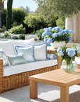 Baylin, Indoor/Outdoor Green Lumbar Pillow Cover, Solid with Fringe, 12"x20"