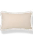 Baylin, Indoor/Outdoor Tan Lumbar Pillow Cover, Solid with Fringe, 12"x20"