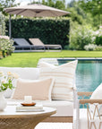 Baylin, Indoor/Outdoor Tan Lumbar Pillow Cover, Solid with Fringe, 12"x20"