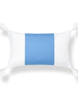 Cavelle Color Block, Indoor/Outdoor Blue and White Lumbar Pillow Cover, with Tassels, 12"x20"