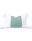 Cavelle Color Block, Indoor/Outdoor Green Lumbar Pillow Cover, with Tassels, 12"x20"