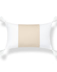 Cavelle Color Block, Indoor/Outdoor Tan Lumbar Pillow Cover, with Tassels, 12"x20"