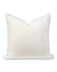 Coastline Stripes, Indoor/Outdoor Tan Striped Pillow Cover, with Piping, 20"x20"