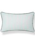 Coastline Stripes, Indoor/Outdoor Green Striped Lumbar Pillow Cover, with Piping, 12"x20"