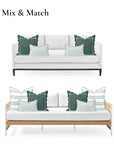 Coastline Stripes, Indoor/Outdoor Green Striped Lumbar Pillow Cover, with Piping, 12"x20"