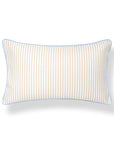 Coastline Stripes, Indoor/Outdoor Tan Striped Lumbar Pillow Cover, with Piping, 12"x20"