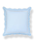 Meidian Frame Scalloped Border, Indoor/Outdoor Baby Blue Pillow Cover, 20"x20"