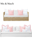 Meidian Frame Scalloped Border, Indoor/Outdoor Pink Pillow Cover, 20"x20"