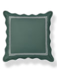 Meidian Frame Scalloped Border, Indoor/Outdoor Green Pillow Cover, 20"x20"