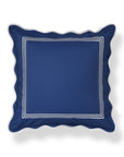 Meidian Frame Scalloped Border, Indoor/Outdoor Navy Blue Throw Pillow Cover, 20"x20"