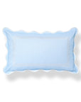 Meidian Frame Scalloped Border, Indoor/Outdoor Baby Blue Lumbar Pillow Cover, 12"x20"