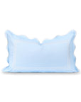 Meidian Frame Scalloped Border, Indoor/Outdoor Baby Blue Lumbar Pillow Cover, 12"x20"