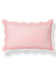Meidian Frame Scalloped Border, Indoor/Outdoor Pink Lumbar Pillow Cover, 12"x20"