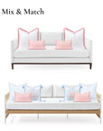 Meidian Frame Scalloped Border, Indoor/Outdoor Pink Lumbar Pillow Cover, 12"x20"