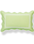 Meidian, Indoor/Outdoor Grass Green Lumbar Pillow Cover, with Scalloped Border, 12"x20"