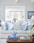 Ruilin Double Happiness, Indoor/Outdoor Pink Baby Blue Pillow Cover, with Tassels, 20"x20"