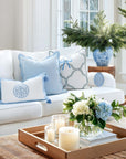 Ruilin Double Happiness, Indoor/Outdoor Baby Blue Lumbar Pillow Cover, with Tassels, 12"x20"