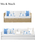 Ruilin Double Happiness, Indoor/Outdoor Azure Blue Lumbar Pillow Cover, with Tassels, 12"x20"