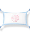 Ruilin Double Happiness, Indoor/Outdoor Baby Blue Embroidered Lumbar Pillow Cover, with Tassels, 12"x20"