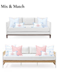 Ruilin Double Happiness, Indoor/Outdoor Baby Blue Embroidered Lumbar Pillow Cover, with Tassels, 12"x20"