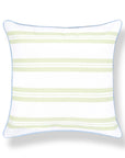Verdra, Indoor/Outdoor Grass Green Striped Pillow Cover, with Piping, 22"x22"
