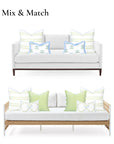 Verdra, Indoor/Outdoor Grass Green Striped Pillow Cover, with Piping, 22"x22"