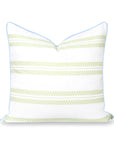 Verdra, Indoor/Outdoor Grass Green Striped Pillow Cover, with Piping, 22"x22"