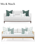 Verdra Leaf Striped, Indoor/Outdoor Green Striped Lumbar Pillow Cover, with Piping, 12"x20"