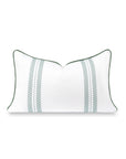 Verdra Leaf Striped, Indoor/Outdoor Green Striped Lumbar Pillow Cover, with Piping, 12"x20"