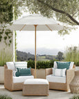 Verdra Leaf Striped, Indoor/Outdoor Green Striped Lumbar Pillow Cover, with Piping, 12"x20"
