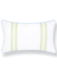 Verdra, Indoor/Outdoor Grass Green Striped Lumbar Pillow Cover, with Piping, 12"x20"