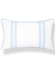 Verdra Leaf Striped, Indoor/Outdoor Blue Striped Lumbar Pillow Cover, with Piping, 12"x20"