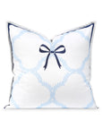 Wreathia, Indoor/Outdoor Navy Blue Bow Pillow Cover, with Flanged Border, 20"x20"