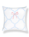 Wreathia, Indoor/Outdoor Pink Bow Pillow Cover, with Flanged Border, 20"x20"