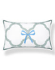Wreathia, Indoor/Outdoor Green Lumbar Pillow Cover, with Flanged Border, 12"x20"