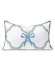 Wreathia, Indoor/Outdoor Green Lumbar Pillow Cover, with Flanged Border, 12"x20"
