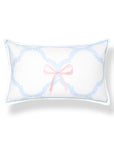 Wreathia, Indoor/Outdoor Pink Bow Lumbar Pillow Cover, with Flanged Border, 12"x20"